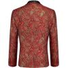 imageCOOFANDY Mens Floral Tuxedo Suit Jacket Slim Fit Dinner Jacket Party Prom Wedding Blazer JacketsRed Paisley Pattern
