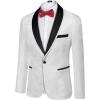 imageCOOFANDY Mens Floral Tuxedo Suit Jacket Slim Fit Dinner Jacket Party Prom Wedding Blazer JacketsWhite