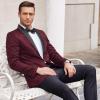 imageCOOFANDY Mens Floral Tuxedo Suit Jacket Slim Fit Dinner Jacket Party Prom Wedding Blazer JacketsWine Red