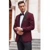 imageCOOFANDY Mens Floral Tuxedo Suit Jacket Slim Fit Dinner Jacket Party Prom Wedding Blazer JacketsWine Red