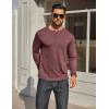 imageCOOFANDY Mens Henley Shirt Long Sleeve Casual Stretch Solid TShirts Fashion Pullover Lightweight Fall TopsDark Red
