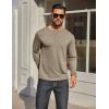 imageCOOFANDY Mens Henley Shirt Long Sleeve Casual Stretch Solid TShirts Fashion Pullover Lightweight Fall TopsKhaki