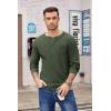 imageCOOFANDY Mens Henley Shirts Long Sleeve Basic Waffle Pique Pullover TShirt with PocketArmy Green