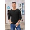imageCOOFANDY Mens Henley Shirts Long Sleeve Basic Waffle Pique Pullover TShirt with PocketBlack