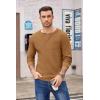 imageCOOFANDY Mens Henley Shirts Long Sleeve Basic Waffle Pique Pullover TShirt with PocketBrown