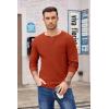 imageCOOFANDY Mens Henley Shirts Long Sleeve Basic Waffle Pique Pullover TShirt with PocketCaramel