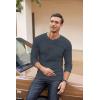imageCOOFANDY Mens Henley Shirts Long Sleeve Basic Waffle Pique Pullover TShirt with PocketDark Grey