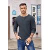 imageCOOFANDY Mens Henley Shirts Long Sleeve Basic Waffle Pique Pullover TShirt with PocketDark Grey