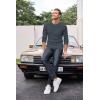 imageCOOFANDY Mens Henley Shirts Long Sleeve Basic Waffle Pique Pullover TShirt with PocketDark Grey