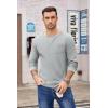 imageCOOFANDY Mens Henley Shirts Long Sleeve Basic Waffle Pique Pullover TShirt with PocketGrey