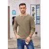 imageCOOFANDY Mens Henley Shirts Long Sleeve Basic Waffle Pique Pullover TShirt with PocketKhaki