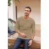 imageCOOFANDY Mens Henley Shirts Long Sleeve Basic Waffle Pique Pullover TShirt with PocketKhaki