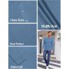imageCOOFANDY Mens Henley Shirts Long Sleeve Basic Waffle Pique Pullover TShirt with PocketLake Blue