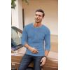imageCOOFANDY Mens Henley Shirts Long Sleeve Basic Waffle Pique Pullover TShirt with PocketLake Blue