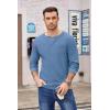 imageCOOFANDY Mens Henley Shirts Long Sleeve Basic Waffle Pique Pullover TShirt with PocketLake Blue