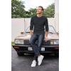imageCOOFANDY Mens Henley Shirts Long Sleeve Basic Waffle Pique Pullover TShirt with PocketNavy Blue