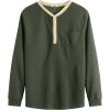 imageCOOFANDY Mens Henley Shirts Long Sleeve Basic Waffle Pique Pullover TShirt with PocketPat Army  Light Khaki