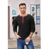 imageCOOFANDY Mens Henley Shirts Long Sleeve Basic Waffle Pique Pullover TShirt with PocketPat Black  Wine Red