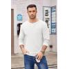 imageCOOFANDY Mens Henley Shirts Long Sleeve Basic Waffle Pique Pullover TShirt with PocketWhite