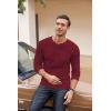 imageCOOFANDY Mens Henley Shirts Long Sleeve Basic Waffle Pique Pullover TShirt with PocketWine Red