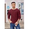 imageCOOFANDY Mens Henley Shirts Long Sleeve Basic Waffle Pique Pullover TShirt with PocketWine Red