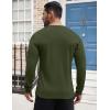 imageCOOFANDY Mens Henley Shirts Long Sleeve Button TShirt Lightweight Fashion Casual Pullover ShirtArmy Green