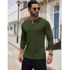 imageCOOFANDY Mens Henley Shirts Long Sleeve Button TShirt Lightweight Fashion Casual Pullover ShirtArmy Green