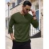 imageCOOFANDY Mens Henley Shirts Long Sleeve Button TShirt Lightweight Fashion Casual Pullover ShirtArmy Green