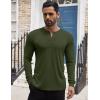 imageCOOFANDY Mens Henley Shirts Long Sleeve Button TShirt Lightweight Fashion Casual Pullover ShirtArmy Green