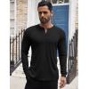 imageCOOFANDY Mens Henley Shirts Long Sleeve Button TShirt Lightweight Fashion Casual Pullover ShirtBlack