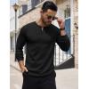 imageCOOFANDY Mens Henley Shirts Long Sleeve Button TShirt Lightweight Fashion Casual Pullover ShirtBlack