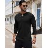 imageCOOFANDY Mens Henley Shirts Long Sleeve Button TShirt Lightweight Fashion Casual Pullover ShirtBlack