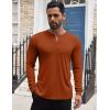 imageCOOFANDY Mens Henley Shirts Long Sleeve Button TShirt Lightweight Fashion Casual Pullover ShirtCaramel