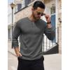 imageCOOFANDY Mens Henley Shirts Long Sleeve Button TShirt Lightweight Fashion Casual Pullover ShirtDark Grey