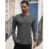 imageCOOFANDY Mens Henley Shirts Long Sleeve Button TShirt Lightweight Fashion Casual Pullover ShirtDark Grey