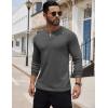imageCOOFANDY Mens Henley Shirts Long Sleeve Button TShirt Lightweight Fashion Casual Pullover ShirtDark Grey