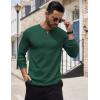 imageCOOFANDY Mens Henley Shirts Long Sleeve Button TShirt Lightweight Fashion Casual Pullover ShirtGreen