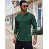 imageCOOFANDY Mens Henley Shirts Long Sleeve Button TShirt Lightweight Fashion Casual Pullover ShirtGreen