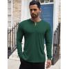 imageCOOFANDY Mens Henley Shirts Long Sleeve Button TShirt Lightweight Fashion Casual Pullover ShirtGreen