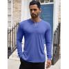 imageCOOFANDY Mens Henley Shirts Long Sleeve Button TShirt Lightweight Fashion Casual Pullover ShirtHeather Blue