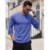 imageCOOFANDY Mens Henley Shirts Long Sleeve Button TShirt Lightweight Fashion Casual Pullover ShirtHeather Blue
