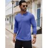 imageCOOFANDY Mens Henley Shirts Long Sleeve Button TShirt Lightweight Fashion Casual Pullover ShirtHeather Blue