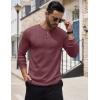 imageCOOFANDY Mens Henley Shirts Long Sleeve Button TShirt Lightweight Fashion Casual Pullover ShirtHeather Burgundy