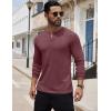 imageCOOFANDY Mens Henley Shirts Long Sleeve Button TShirt Lightweight Fashion Casual Pullover ShirtHeather Burgundy