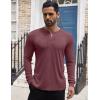 imageCOOFANDY Mens Henley Shirts Long Sleeve Button TShirt Lightweight Fashion Casual Pullover ShirtHeather Burgundy