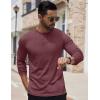 imageCOOFANDY Mens Henley Shirts Long Sleeve Button TShirt Lightweight Fashion Casual Pullover ShirtHeather Burgundy