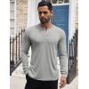 imageCOOFANDY Mens Henley Shirts Long Sleeve Button TShirt Lightweight Fashion Casual Pullover ShirtHeather Grey
