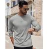 imageCOOFANDY Mens Henley Shirts Long Sleeve Button TShirt Lightweight Fashion Casual Pullover ShirtHeather Grey