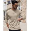 imageCOOFANDY Mens Henley Shirts Long Sleeve Button TShirt Lightweight Fashion Casual Pullover ShirtHeather Khaki