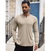 imageCOOFANDY Mens Henley Shirts Long Sleeve Button TShirt Lightweight Fashion Casual Pullover ShirtHeather Khaki